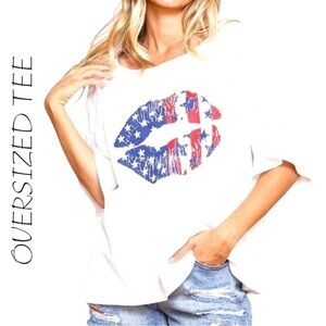 NWT Patriotic Graphic Oversized Tee